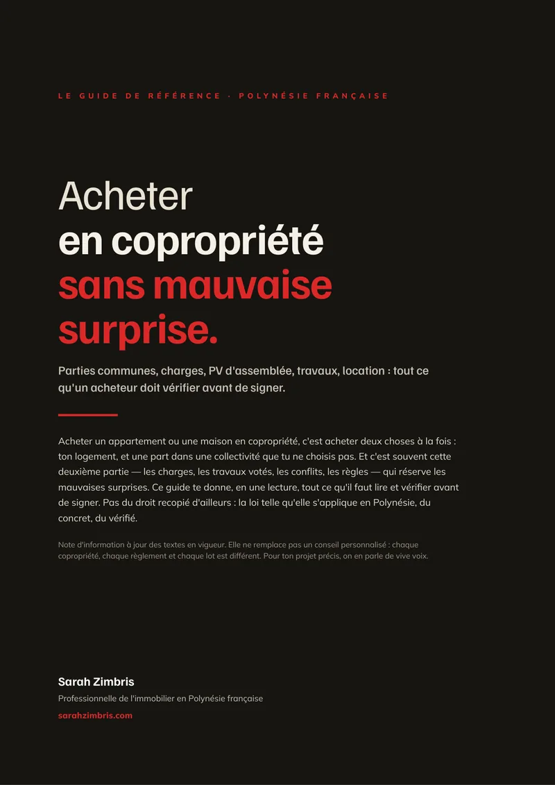 Couverture, Acheter en copropriété en PF