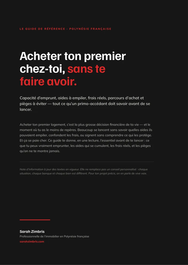 Couverture, Acheter ton premier chez-toi en Polynésie