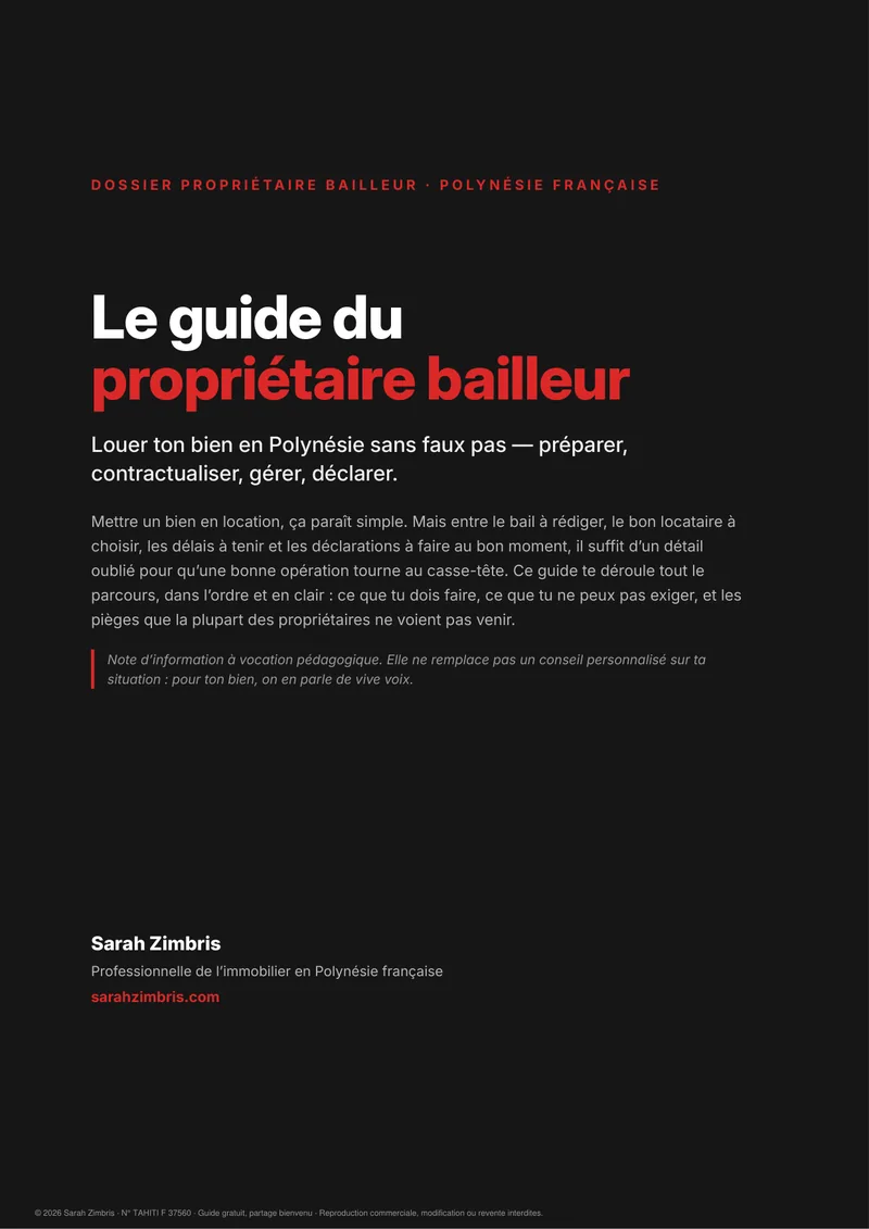 Couverture, Louer son bien en longue durée en PF